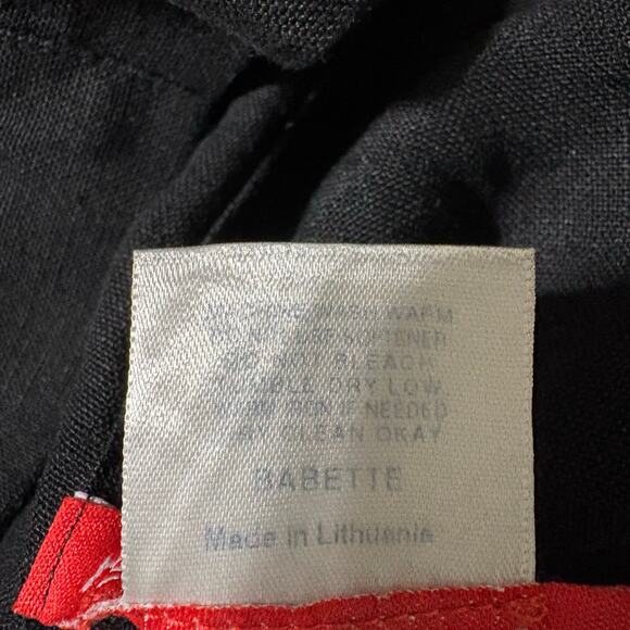 Red Square Women Top XXS Black 100% Linen Babette Lagenlook Oversized - Picture 6 of 6